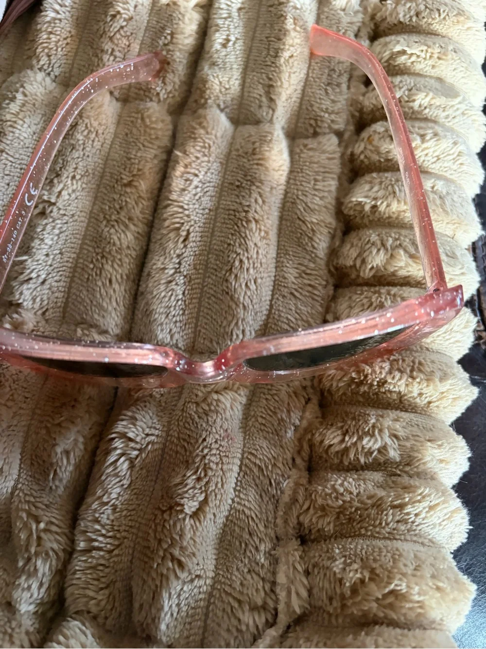 Pink Glitter Square Frame Sunglasses